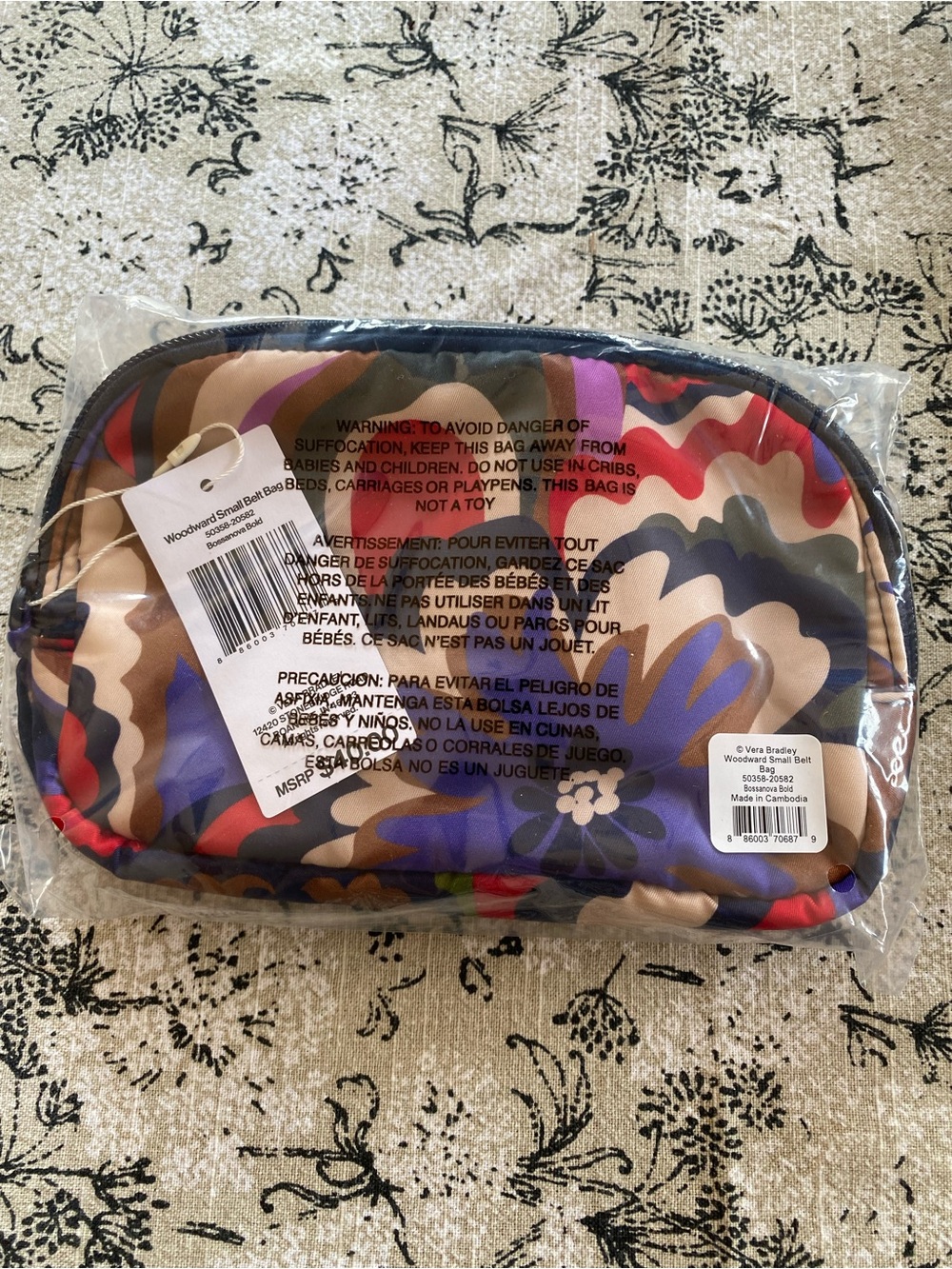 Vera Bradley Woodward Small Belt Bag Cosmetic Bag
